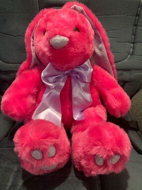 LG Pink Plush Bunny with Lavender Bow